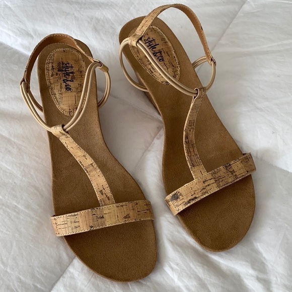 Style & Co Mulan Tan Cork Wedge Sandal Summer Beach Cruise Vacation T-Strap - Picture 7 of 11